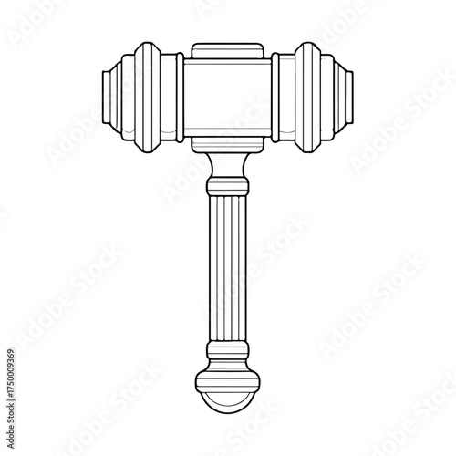 Elegant Mallet Shape Applique Embroidery Outline