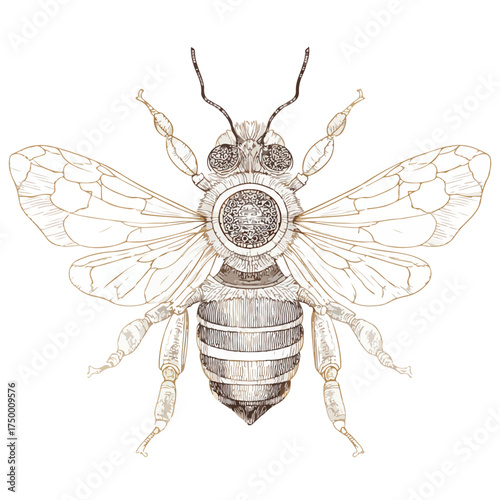 Elegant Bee Applique Vector Embroidery Design