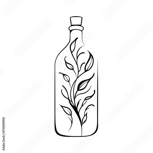 Elegant Applique Bottle Line Art Design