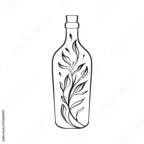 Elegant Bottle Applique Line Art Design