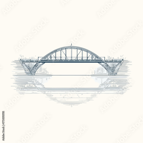 Elegant Applique Bridge Line Art Design