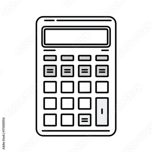Calculator Applique Line Art Embroidery Vector