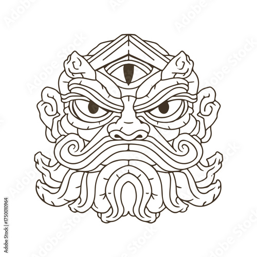 Cyclops Applique Embroidery Line Art Design