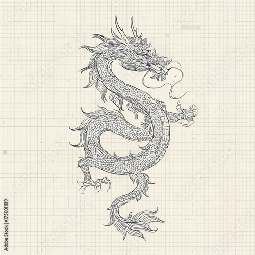 Intricate Dragon Applique Embroidery Design