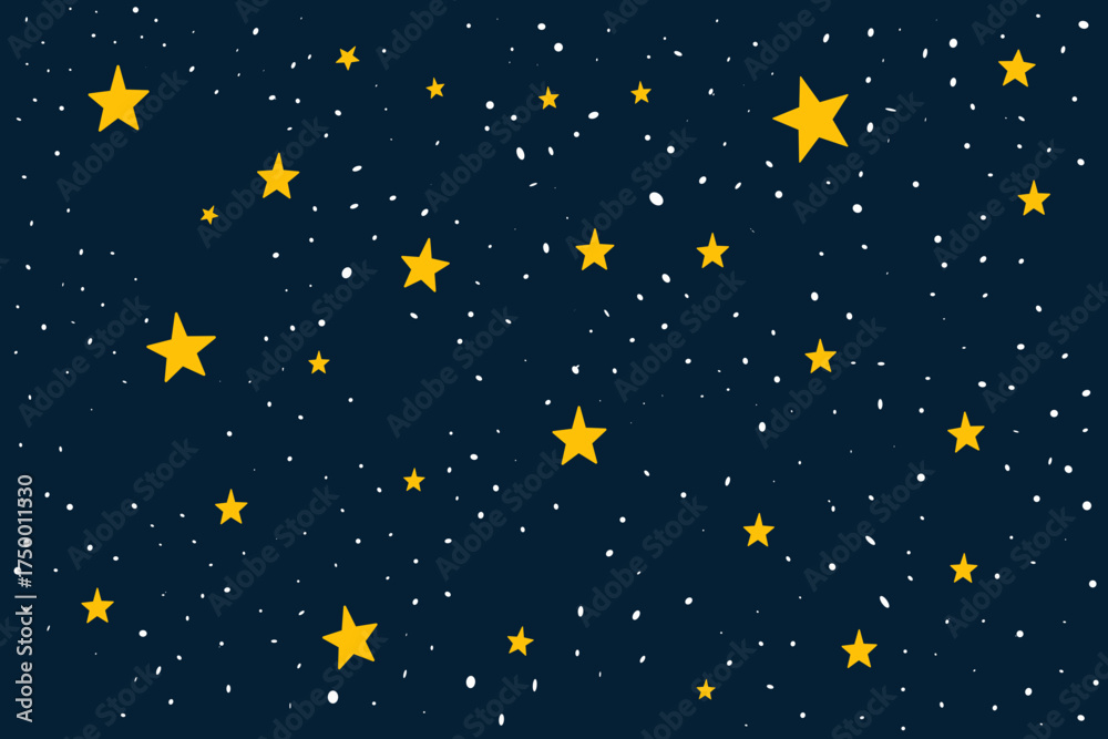 Fototapeta premium Vector image of stars above the sky at night