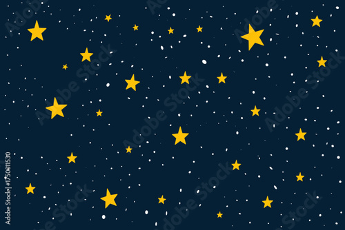 Vector image of stars above the sky at night