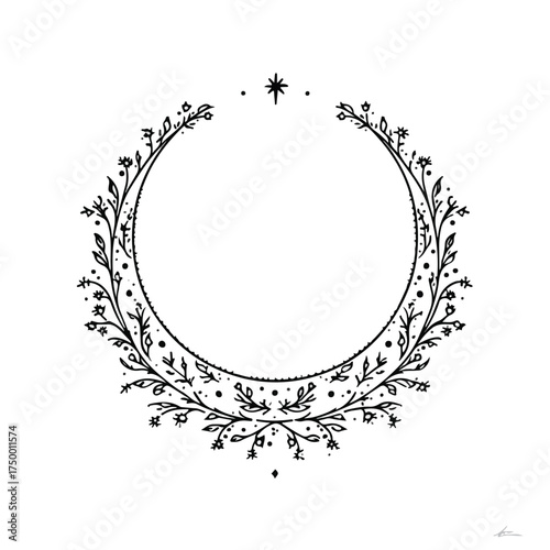 Elegant Eid Crescent Applique Embroidery Design