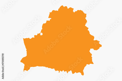 Vector graphic artwork suitable for print and web containing flat detailed map of BELARUS