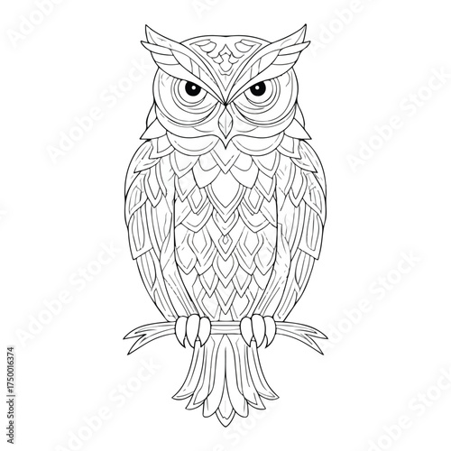 Avian Patchwork Owl Embroidery Vector Design
