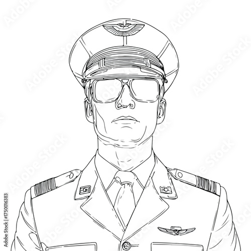 Aviator embroidery digital design template