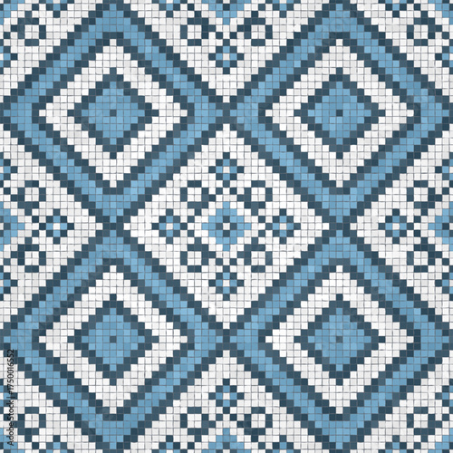 Scandinavian style seamless mosaic tiles pattern