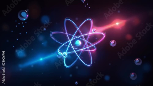Visual representation of atomic structure in vibrant colors
