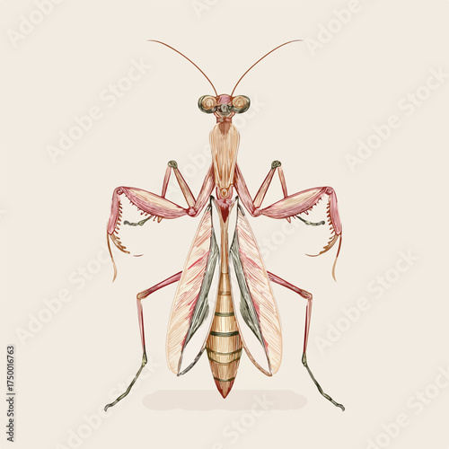 Exquisite Praying Mantis Applique Embroidery Art