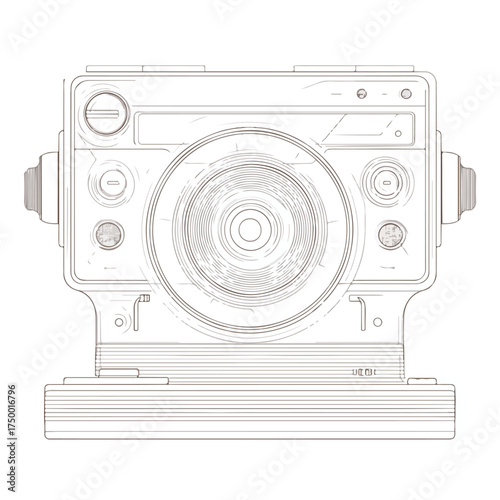Embroidery-Style Projector Applique Line Art