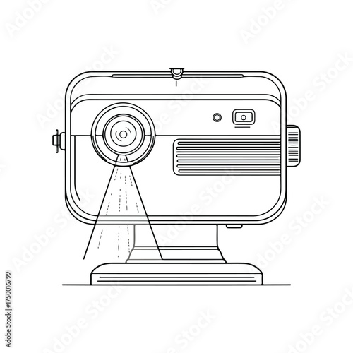 Projector applique embroidery line art design