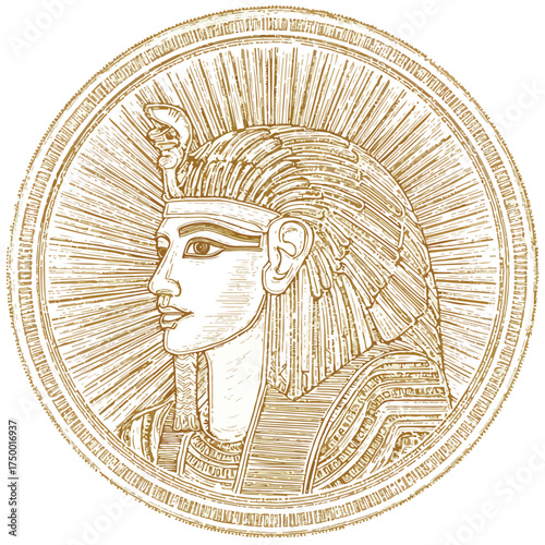 Golden Sun God Applique Line Art
