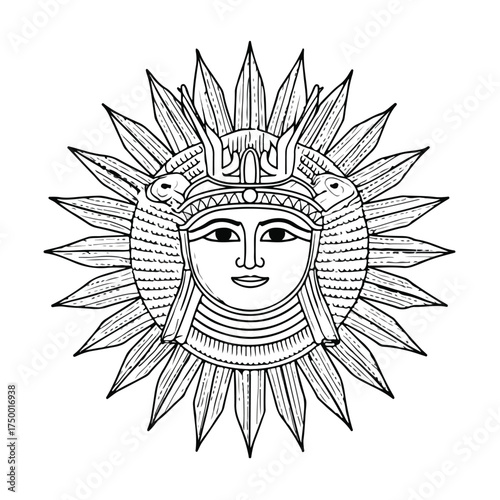 Egyptian Sun God Ra Applique Embroidery