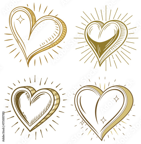 hearts in the shape of a heart vector icon 