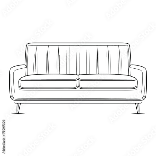 Elegant Sofa Bed Applique Line Art