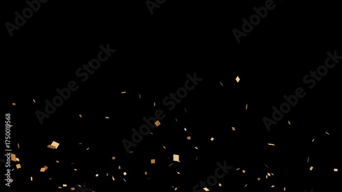 Confetti two side animation on blacj background