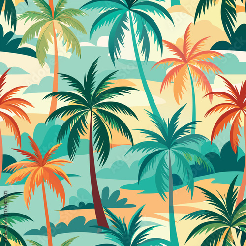 set of palm  trees