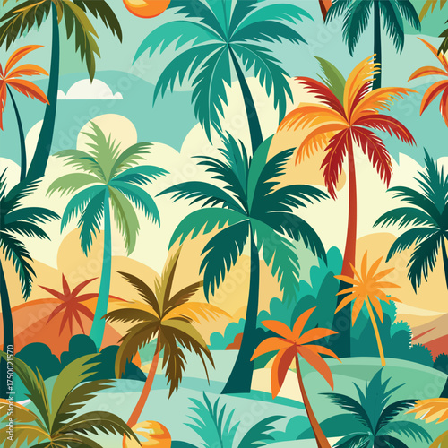 set of palm  trees