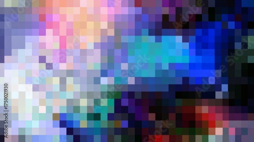 Pixelated Abstraction: A captivating display of colored pixels artfully arranged, creating an abstract composition. This digital image exudes modern design.