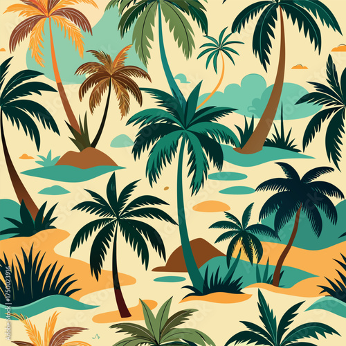 set of palm  trees