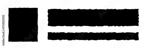 Paper rough edge shape set. Rectangle torn frames, vector square boxes