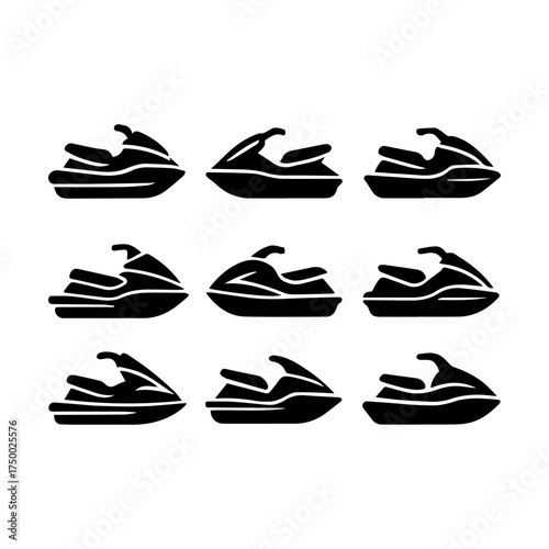 set of outline icons jet skis vector on a white background
set of 9 line icons, vector, on a white background
