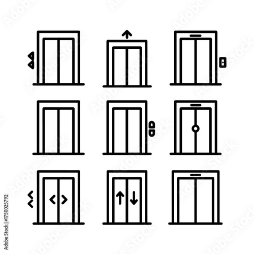 set of outline icons elevators vector on a white background
set of 9 line icons, vector, on a white background