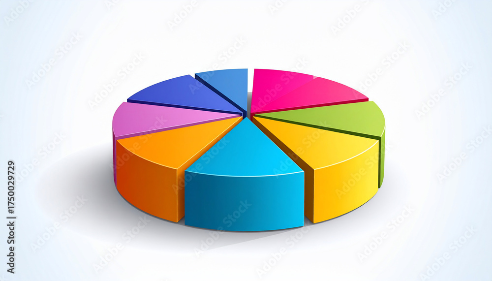 Obraz premium Colorful Pie Chart Diagram