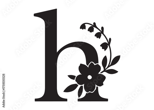 floral letter monogram logo silhouette vector, letter logo design silhouette vector illustration, monogram botanical alphabet silhouette vector, floral alphabet letter a to z logo silhouettes vector 