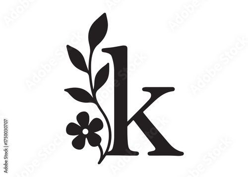 floral letter monogram logo silhouette vector, letter logo design silhouette vector illustration, monogram botanical alphabet silhouette vector, floral alphabet letter a to z logo silhouettes vector 
