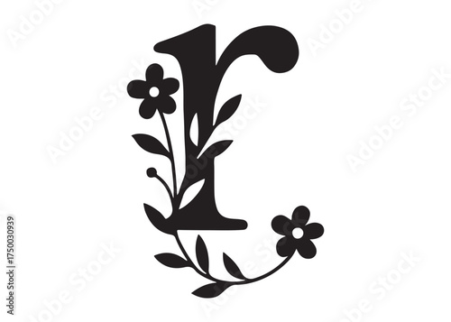 floral letter monogram logo silhouette vector, letter logo design silhouette vector illustration, monogram botanical alphabet silhouette vector, floral alphabet letter a to z logo silhouettes vector 