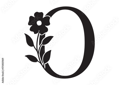 floral letter monogram logo silhouette vector, letter logo design silhouette vector illustration, monogram botanical alphabet silhouette vector, floral alphabet letter a to z logo silhouettes vector 