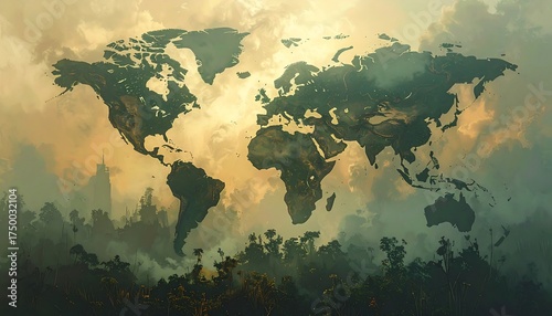 Global Crisis World Map Image.