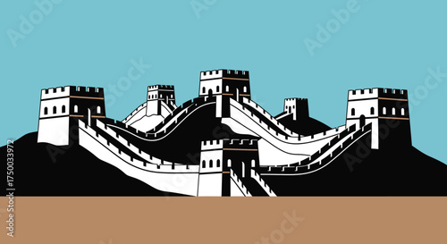 The Great Wall of China Vector Illustration