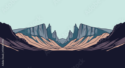 Striking Valley Landscape with a Symmetrical Mountain View