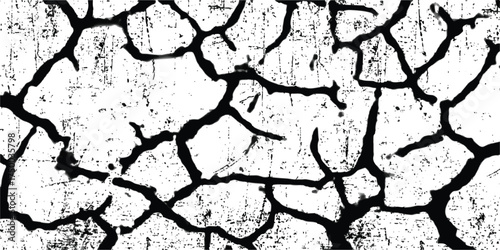 Surface cracks and fissures in ground. crack concrete white wall  background