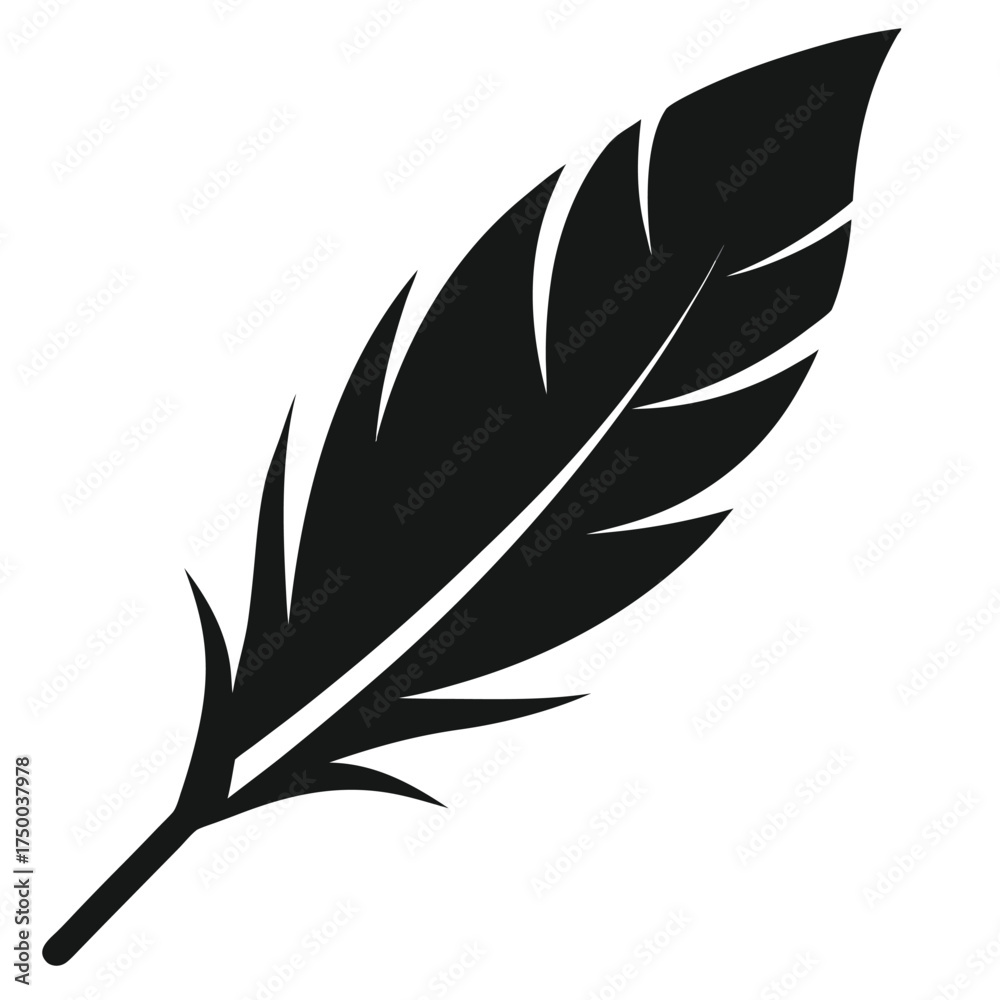 Fototapeta premium Feather-silhouette--vector-icon