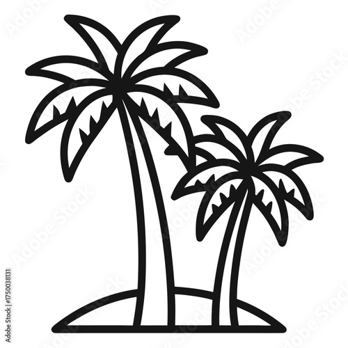 Palm-2-tree-outline-vector-icon