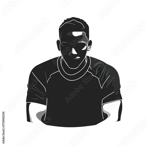 Minimalist Black and White Athlete Illustration