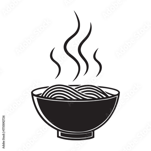 A delicious bowl of steaming hot noodles with chopsticks isolated on transparent background