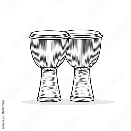 Minimalist Black and White Bongo Drums