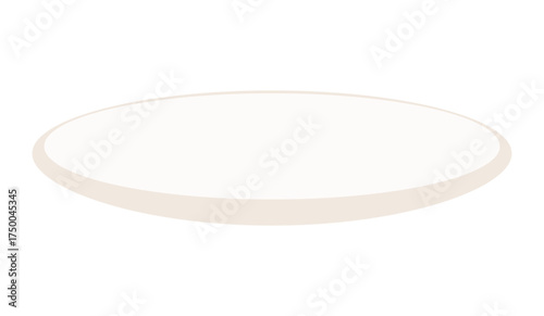 Flat plate, serving dish isolated on transparent. Vector illustration. Mid Autumn Festival design element, holiday clip art. Tableware, kitchen utensils