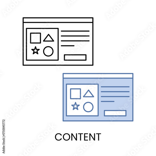 Content web icon outline sign symbol design vector