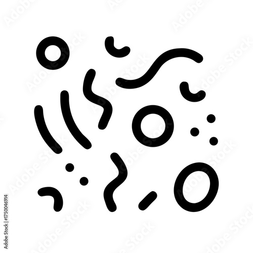 Various bacteria and microorganisms in black color