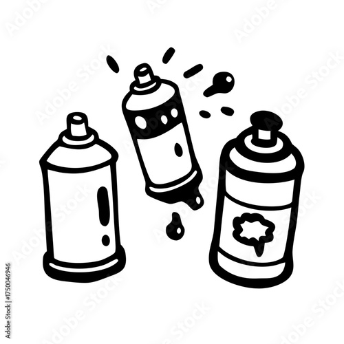 Three spray paint cans, perfect for graffiti art