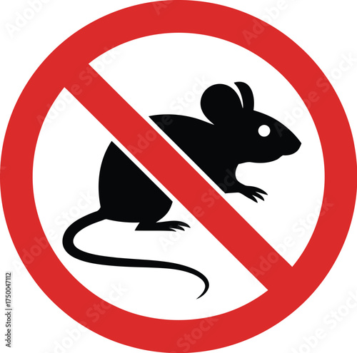 No mouse sign isolated on white background